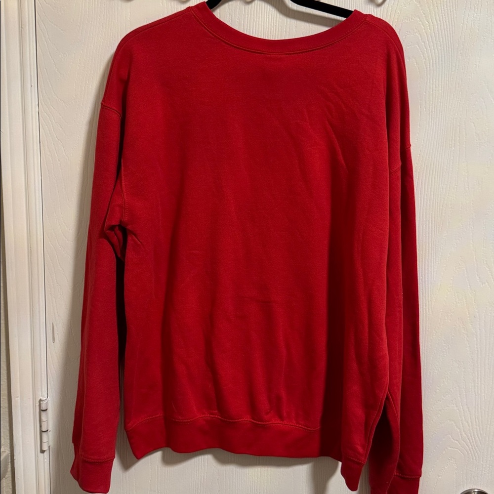 NWOT Disney Mickey Mouse Pull Over Sweatshirt Red Long Sleeve Girl Teen XL 16-17 - Picture 7 of 11